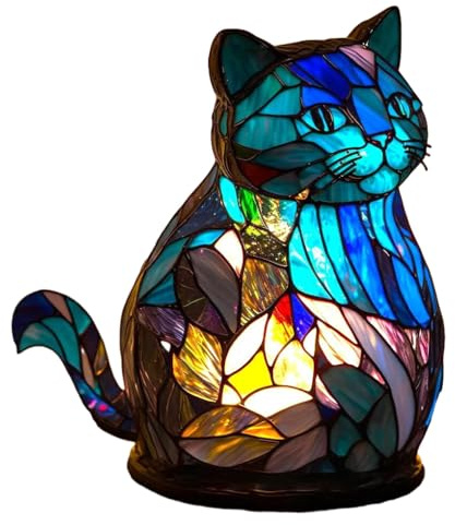 DSOUWEH Luz Nocturna Decorativa de Animales para diversas Ocasiones, lámpara de mesita de Noche con Forma de Animales, Adecuada para diversas Ocasiones, Gato magico