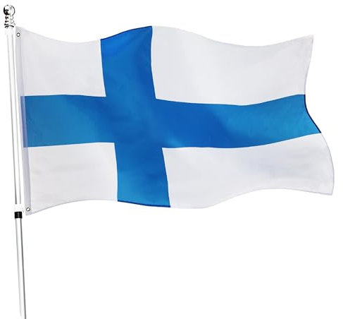 Grande bandiera della Finlandia, 152 x 91 cm, perfetta per eventi o occasioni finlandesi, confezione da 12