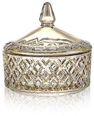 FQCXCKJ Sucrier Pot à Bonbons avec Couvercle Pot en Verre Cristal Cube de Café Sucrier avec Plusieurs Couches Pot à Sucre (D Trois Couches)