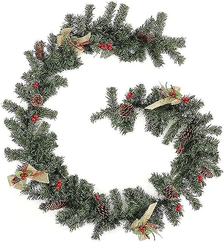 GETSTREE Türen, Künstliche Weihnachtsgirlande, 1,8 m, Weihnachts-Rattan, künstliche Blumenbaumdekoration, Outdoor-Girlande, Girlandenanhänger, Weihnachtsparty-Zubehör, Tür