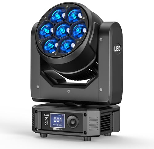 Moving Head LED 280W Bühnenlicht Strahler RGBW Wash Partylicht Sound Auto-Modus Unterstützt Steuerung für Hochzeits Disco DJ Party Strahler Bühnenbeleuchtung Discolicht party lichter lichteffekte