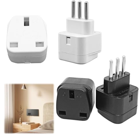 2Pcs 3 Pin Uk to Italy Travel Adapter, Power Converter for Uk to Italy, Chile, Ethiopia