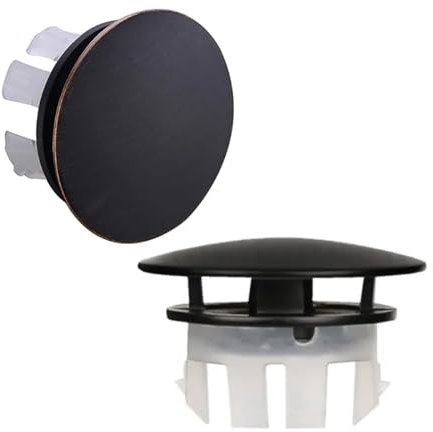 ZAAWUUT Cubierta de latón macizo para fregadero, doble capa de cobre sólido inserto en agujeros redondos para el hogar, centro comercial, cocina, baño (negro)