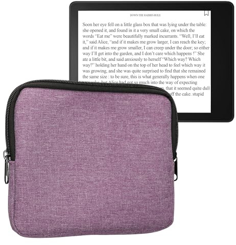 kwmobile Funda Universal para E-Book - Estuche de Tela con Cierre de Cremallera para Libro Electrónico de 7 Pulgadas - Bolsa Protectora para Ebook con Correa de Mano