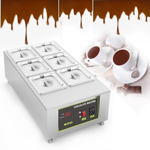 DMMFTERL Electric Chocolate Melting Machine, Chocolate Fountain,1000W 0-95℃ Heating Quickly And Evenly,Commercial Hot Chocolate Dispenser Machine For Chocolate Cheese(Model6)