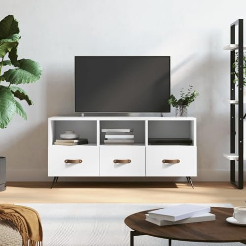 ShGaxin Meuble TV en bois d'ingénierie blanc 102 x 36 x 50 cm, meuble TV salon, meuble TV, meuble TV, modules de salon, meuble salon moderne 829004