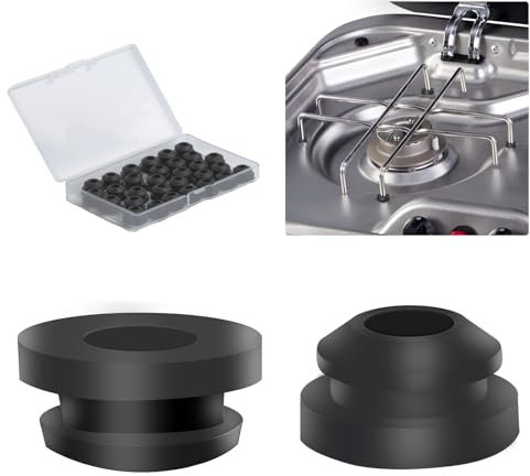 Embouts en Caoutchouc pour Supports de Casseroles, 30 Pcs Passages en Caoutchouc, Pieds en Caoutchouc Antirouille Compatibles pour Dometic Smev Thetford Tiges 5 mm Accessoires de Camping-car