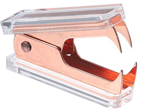 DIYEAH Transparenter Heftklammerentferner Kleiner Klammerzieher Aus Acryl Mit Marmoroptik Roségold Tragbares Büro Und Schulzubehör Für Leises Entfernen Von Heftklammern