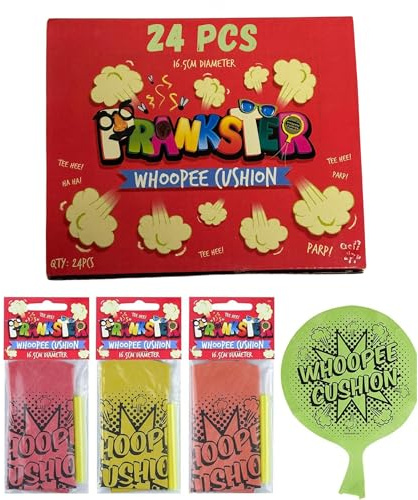 NEXCARZE 24-Pack Whoopee Cushions | Funny Prank Toy for Kids and Adults | Fart Noise Makers, Party Gags, Classic Whoopie Cushion Set | Hilarious Joke Gift for Ultimate Laughs and April Fool’s Day Fun