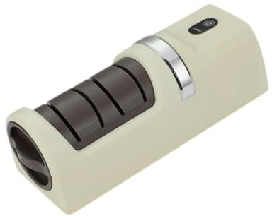 F Fityle Couteaux affûtage électrique Portable réutilisables Gadgets Outil d'aiguisation de Couteaux fiable pour Les Outils de Jardin Camping de Pique-Nique, Blanc