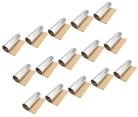 Mikinona 15 Pièces Tapis D’insonorisation pour Voiture, Isolation Acoustique et Thermique, Caoutchouc Plastique, pour Capot Moteur, Installation Facile