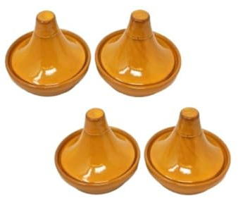 Verano Spanish Ceramics Selena Glaze Hand Dipped Serving Small Mini Tagine Dipping Tapas Dish Snack Food Bowl - Set of 4-10cm x 8cm in Orange