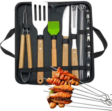 BBQ Grillverktyg, Komplett Matlagningsset | Bärbar Grillmatlagning för män och kvinnor, perfekt för trädgård camping och picknick