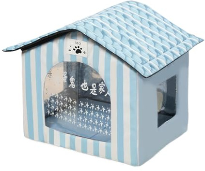 Yhsioaklo Refugios para perros exteriores – Caseta aislada para exterior con paquete de hielo | Accesorios para animales domésticos de patio balcón jardín salón interior granja patio exterior