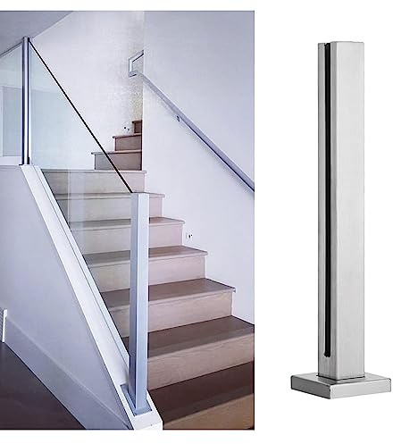 Système de garde-corps en verre en acier inoxydable 304 pour panneaux de 10/12 mm – Balcon moderne pour loft et clôture de jardin – et balustrade en verre extérieure élégante (couleur : extrémité)
