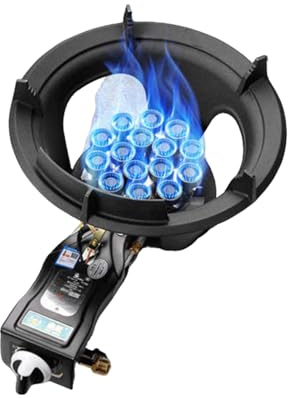 Tragbarer Gaskocher, 9–18 KW Gewerblicher Gasherd, 9/12/15-Hohlraum-Hochfeuerbratpfanne, NG/LPG-Quellen-Kit, Mit Flammendurchschlagschutz, For Restaurants(NG,9 nozzles)