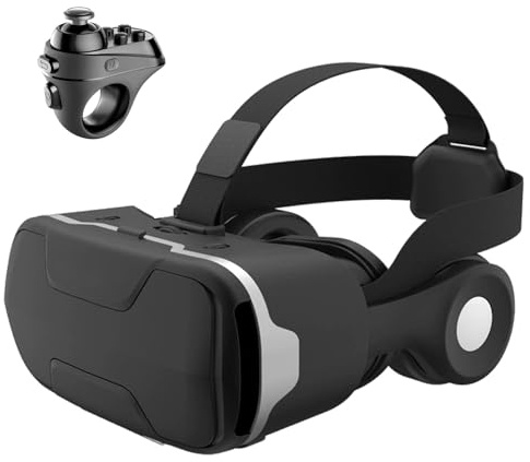 VR Brille, 3D Virtual Reality Headset Mit HD-Anti-Blaulicht-Linsen, VR Glasses Augenschutz Brille PC Unterhaltung, für iPhone Samsung Android 4,7–7,2 Zoll(A)