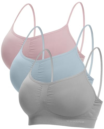 Channo Sujetadores Mujer Licra Deportivo: Sin Aros Sin Costuras Cómodo Transpirable Diario Gym Yoga Oficina Pack 3(Multicolor XXL)