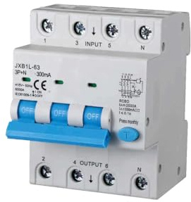 gloca Interruptor magnetotérmico diferencial 3P+N 300mA 380V-6KA (20 amperios)