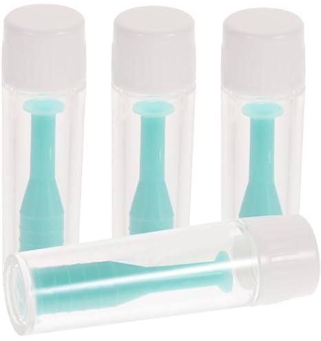 SAFIGLE 4pezzi Inseritore di Lenti Contatto con Ventosa Kit Silicone per Lenti Rigide e Rgp Confezione in Bottiglia Trasparente per Uso Domestico e Viaggio Verde