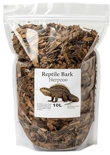 HerpZoo Reptile Orchid Bark Substrate, Fine Forest Terrain, for Terrariums, Vivariums, Enclosures, Plants, 3-15mm, 10L