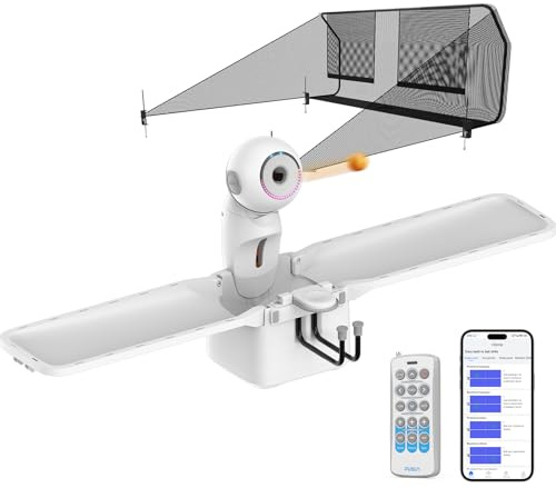 Robot da ping pong PUSUN con rete, controllo remoto e app, trapani multipli di allenamento integrati, Topspin/Backspin, programma di allenamento personalizzato