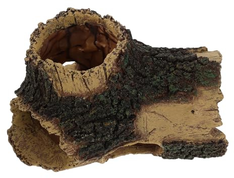 HEMOTON Décoration Aquarium Forme de Racine Arbre Grotte Décorative Résine pour Aquarium Tronc Arbre Imitation Bûche Cachette Forme de Souche pour Poissons Crevettes et Tortues
