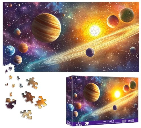 Bimkole Planet Puzzles for Adults 1000 Pieces, Universe Paper Jigsaw Puzzle 1000 Pieces - Fun and Challenging Family Decoration Puzzle Great Gift Idea, Finished Size is 31.5 x 16.14 in