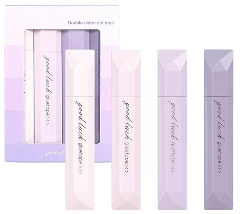 4PCS Gradual Purple Glue Tape Pens, Double Sided Tape Pens, Double Sided Roller for Crafting, Gift Wrapping, Photo Mounting, School Projects, Office Work, Home Decoration