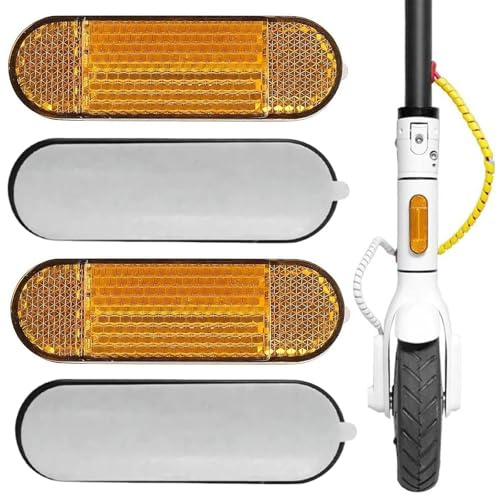 Touosy 4 Stück 72 x 23 MM Gelb Selbstklebend Reflektoren Rückstrahler Motorrad Speichenreflektoren Fahrrad Kennzeichen Katzenauge für Motorrad Scooter Fahrrad ATV Roller Quad