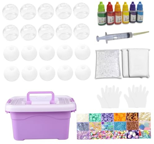 Ngbbby DIY-Stressball-Herstellungsset mit Füllmaterial, 20-teiliges Stressball-Set mit Luftpumpe und Expander-Werkzeug, sensorisches Spielzeug für Erwachsene Kinder, DIY-Herstellung