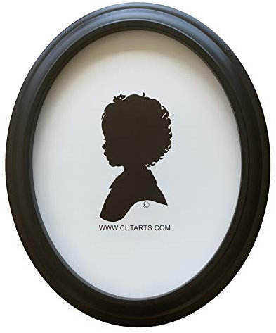 Schwarzer ovaler Rahmen, 20 x 25 cm.