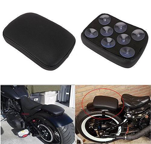 Selle Ventouse Moto Siège Coussin avec 8 Passagers Arrière Siège Seulement pour Chopper Custom Cruiser XL883 XL1200 X48 X72 Couleur Noir