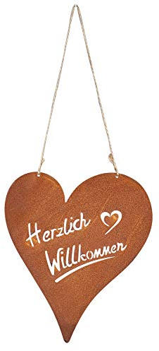 levandeo - Cartel Decorativo para Puerta de jardín (Metal Oxidado, 18 x 20 cm)