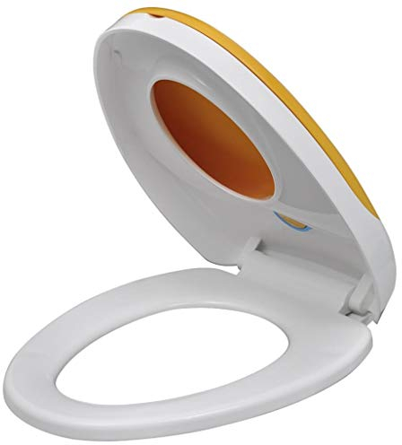 Festnight Toilettensitze 2 STK. | WC-Sitz mit Absenkautomatik | Toilettendeckel mit Kindersitz | Weiß und Gelb Kunststoff 48,5 x 36,5 cm