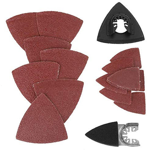 DEWIN Kit di Levigatura, Dischi Abrasivi Carta Vetrata Fogli Tamponi Abrasivi Triangoli Carta Vetrata Triangolare Fogli Kit di Levigatura Oscillante (82 Pezzi)