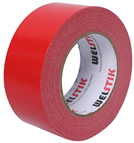 WELSTIK Nastro adesivo professionale per condotti impermeabile, nastro adesivo colorato per riparazioni, fai da te, artigianato, uso interno ed esterno, 50 mm x 41 m, spessore 7,5 mm, rosso