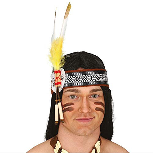 NET TOYS Hochwertiges Indianer Stirnband mit Feder - Außergewöhnlicher Unisex-Kopfschmuck Indianerschmuck Indianerin - Wie geschaffen für Indianer-Party & Kostümfest