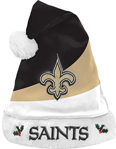 FOCO New Orleans Saints NFL 2021 Colorblock Santa Hat - One-Size