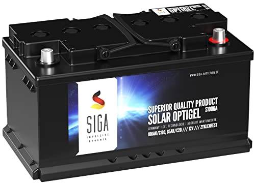 SIGA GEL Batterie 100Ah 12V Solarbatterie Gelbatterie Wohnmobil Wohnwagen Bootsbatterie Versorgung Bleigel Akku