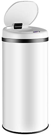 Monzana® Cestino a Sensore incl. Cavo di Ricarica Acciaio Inox Display LED Touchless Pattumiera Smart Raccolta Differenziata