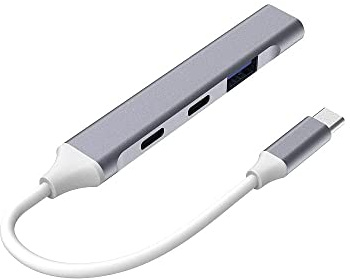 Tec-Digi USB C Hub, Slim Type C to 4 Port Ways USB 3.0 Adapter Data Extender Hub USB Splitter Compatible with Thunderbolt 3 Macbook Pro M1 Air 2020, iPad Pro Air, XPS 13/15, silver