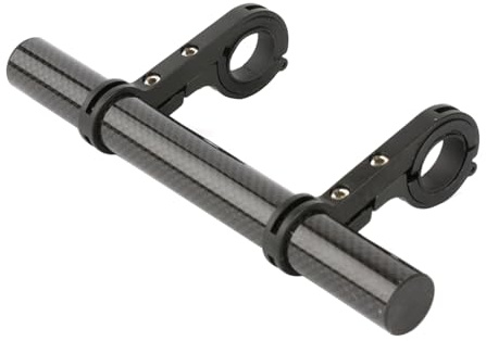 Tobefore, prolunga per manubrio da 20 cm, tubo in carbonio, staffa super lunga, accessori per bicicletta, prolunga per manubrio con doppia staffa, per il montaggio di luci per moto, tachimetro, GPS