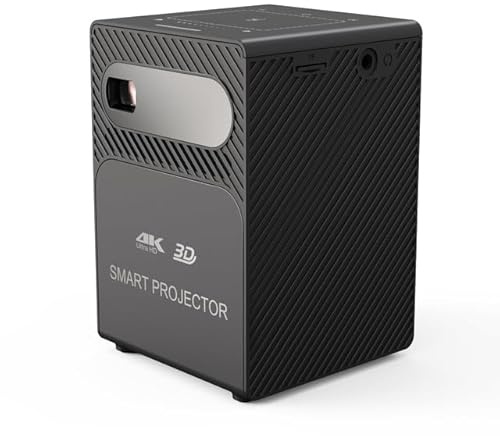 Mini Proyector, Proyector Portátil LED de 2500 lúmenes, 1080P 4K 3D Moives Android 9.0 Wifi Proyector para Viajes al aire libre (Tipo de enchufe: Enchufe UE)