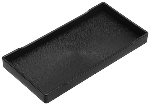 sourcing map Plateau De Service Petit Noir Mini Plateau 10 Cm X 20 Cm Plateau Rectangulaire En Plastique Plateaux De Service En Bois Décoratifs Pour Petit-Déjeuner Cuisine Salle De Bain