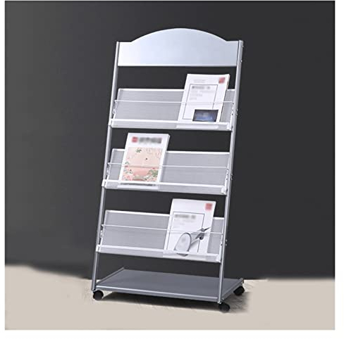 GLigeT Prospektständer Zeitungsständer aus Metall, Zeitungsständer, Werbeständer, Standard-Informationsständer mit 3 Taschen (Regalen) for Produktausstellungen, Messen zeitschriftenständer
