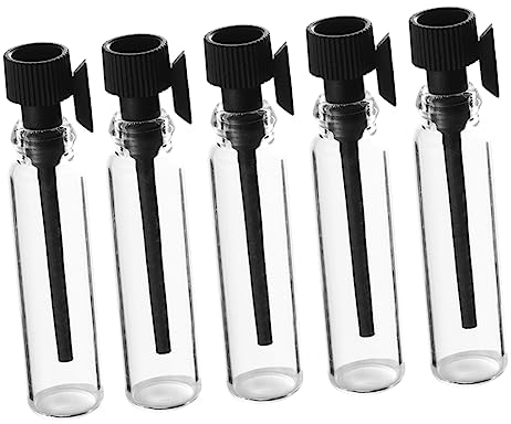DOITOOL Botellas Gotero De Perfume De Cristal 100 Unidades 1 Ml Rellenable Portátil Para Viaje Uso Cosmético Gotero Negro