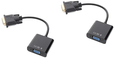 Gadpiparty 2pcs Dvi-d to Vga Adapter Cable for PC Display Compatible Dvi-d to Vga Converter for Monitor Cable Use