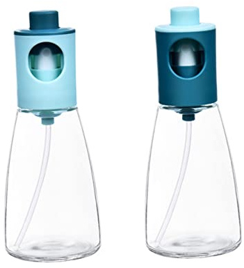 PRETYZOOM Botella Pulverizadora de Cocina de Vidrio 180ml, 2 Piezas | Pp y Vidrio, Nivel Visible y Diseño Ergonómico, Cierre Hermético, para Bares y Fiestas