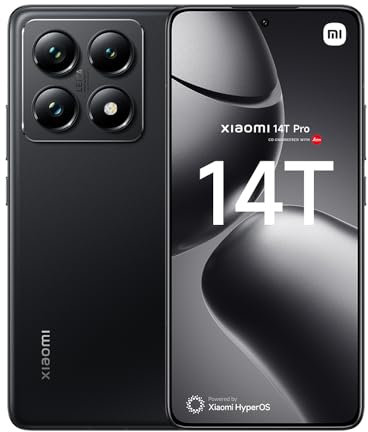 XIAOMI 14T Pro (Smartphone) Display da 6.67'' 144Hz Next-Generation AI, MTK 9300+, Leica Summilux, AISP, Supporta HyperCharge 120W e 50W wireless, 3.4GHz, 12GB+256GB, Titan Black